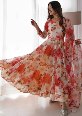 HRIENTERPRISE Anarkali Gown(Multicolor)