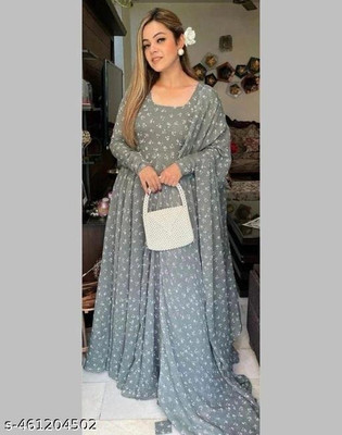 RCI ENTERPRISE Anarkali Gown(Grey)