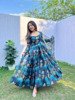 Khodiyar Anarkali Gown(Blue)