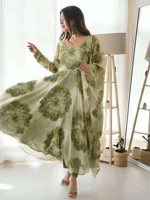 DRI ENTERPRISE Anarkali Gown(Green)