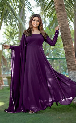 A A ITALIA Anarkali Gown(Purple)