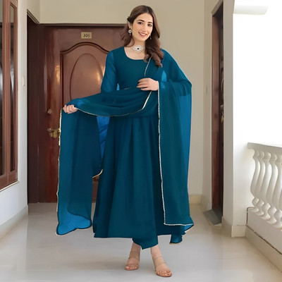 FABHUMAN Anarkali Gown(Dark Green)