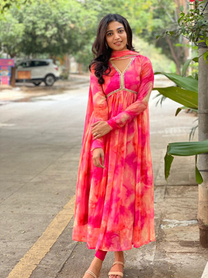 Jay Gopal Tex Flared/A-line Gown(Pink)