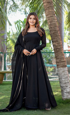 SATVASHIV Flared/A-line Gown(Black)