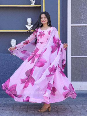 THEOMFAB Anarkali Gown(Pink)