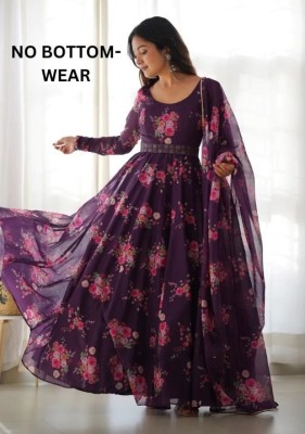 Nayu Enterprise Anarkali Gown(Purple)