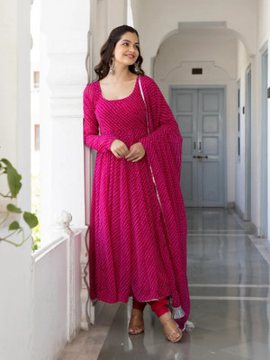 REVA ENTERPRISE Anarkali Gown(Pink)