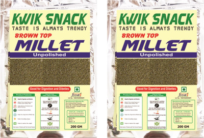 kwik snack Kwik Combo Pack of 2 - Browntop Millets Unpolished Pouch 2 x 200 GM Browntop Millet(0.4 kg, Pack of 2)