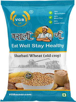 VGBNP Natural MP Sharbati Aged Wheat Grain ( Old Crop 306 gehu ) Sortex Clean ( Pure & Clean with Hand Pick ) 5Kg Whole Wheat(5 kg)