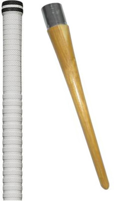 house of common Set of 1 Cricket Bat White grip + 1 wooden gripper Super Tacky(Pack of 2)