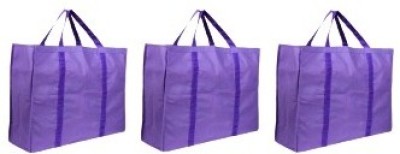 SUNVIKA House Grocery Bag Pack of 3 Grocery Bags(Purple)