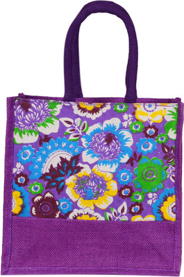 Sunesh Creation Multipurpose Jute Bag Grocery Bag(Purple)