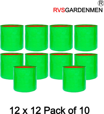 RVSGARDENMEN Flower Plants Pots Terrace Gardening Grow Bag (12" X 12") - (Pack of 10) Grow Bag