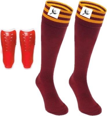 Koel Red Shin Guard Socks Skating Hockey Cycling Football Stocking Football Shin Guard(Red)
