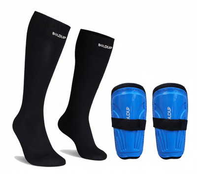 BOLDUP Football Shin Guard with Adjustable Daddu blue new with socks 2 pc Football Shin Guard(Blue)