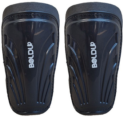 BOLDUP Football Shin Guard with Adjustable Velcro Strap Football Shin Guard(Black)
