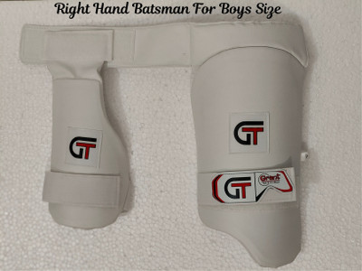 GRANT PVC Cricket Thigh Pads for Right Hand batsman BOY SIZE Cricket Thigh Guard(White)