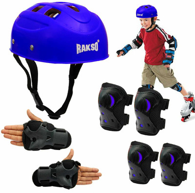 Rakso KIDS Skating & Cycling Protective Training Set (4 Pcs Set) SIZE S BLUE Skating Guard Combo