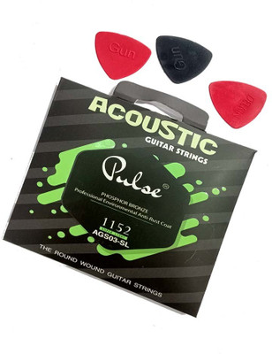 music galaxy Acoustic PULSE GREEN ASOCUTIC STRING SET OF 6 WIRE AND PICK 3 Guitar String(6 Strings)