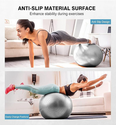 GJSHOP PVC Gym Ball for Exercise & Yoga with Foot Pump | Anti-Burst Yoga Exercise Gym Gym Ball(With Pump)