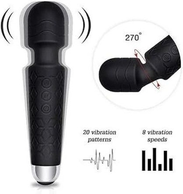 SHIVTRADRE 8 Speeds&20 Modes Portable Massager with Soft Silicone