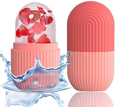 Relvix Facial Ice Roller For Glowing & Tighten Skin Reusable Silicone Ice Roller Cold Therapy Massager