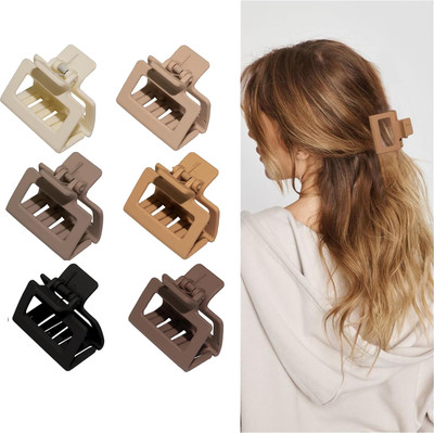 Dreamish Imitation Hair Claw Clutcher Clip, Matte Rectangle Hair Clips for Women & Girls Hair Clip(Multicolor)