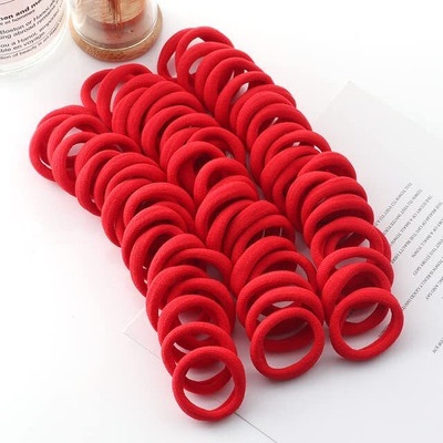 Diversa Elastc Hair Rubber Bands Ties Ponytail Holders For Girls and Women Rubber Band(Red)