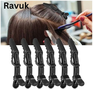 Clips Non-Slip Grip Hairdresser Professional Salon Crocodile Hair Clip(Black) Hair Clip(Black)