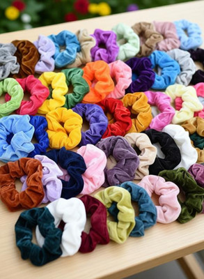 MANODHRUVA Velvet Hair Scrunchies for Women or Girls Hair Accessories(12 Colors) Scrunchies(Multicolor)