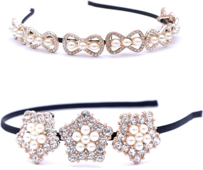 Pearl hair band Crystal Wave Hairband-Party wear Fashion Women Hair Band(Multicolor)