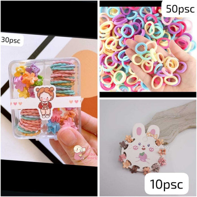 Alucia Baby girl hair accessories combo(90psc) Hair clips,mini clutcher(1Boxset) Rubber Band(Multicolor)