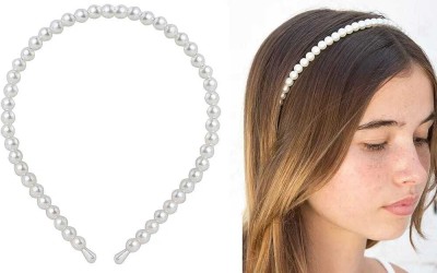 Haan Girlish Pearls Hair bands for Girls & Kids Hair Accessories For Women Hair Band(White)