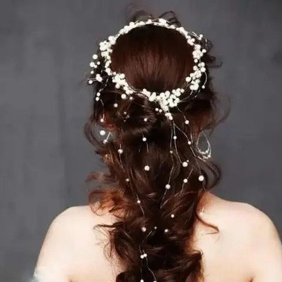 tbh Combo of Wedding Hair Accessory for Floral Gajra for Girlfriend, Sister Back Pin(White)