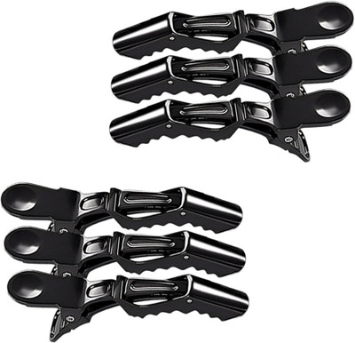 D-DIVINE Black  Styling Clips Crocodile  Clips, Pack of 6 Hair Extension