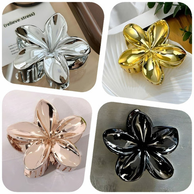 Glamezone Flower Shape Plastic Claw Clip Clutcher for Girls and Women Hair Claw(Multicolor)