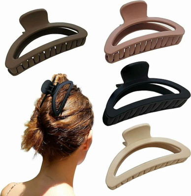 Glamezone Matte Finish Big Hair Clutcher Claw Clip for Women Girls (Pack of 4) Hair Claw(Multicolor)