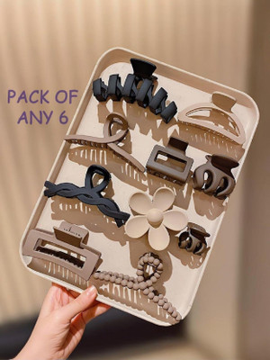 Aayra 6 Matte clutcher hair claw clip Mix Square Tshape hair Accessories For Women Hair Claw(Multicolor)