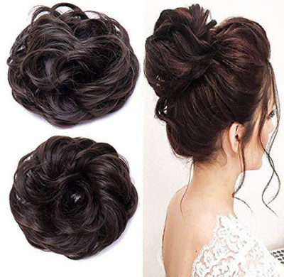 Pro Messy Bun  Ruffle Juda Look Like Natural  Bun Extension Set Of 2 Pcs Hair Extension