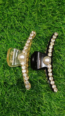 Kalka Fashion Korean Fancy Hair Claw Clip For Women and Girls Hair Accessories black & golden Hair Claw(Black)