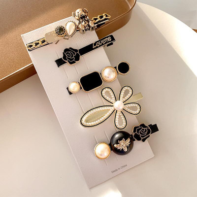 Dreamish Hair Accessories Latest Elegant Pearl Black Hair Clip Hair Pins For Women & Girls Styling Hair Pin(Black)