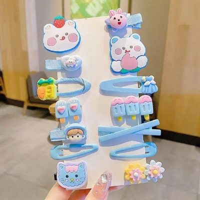 Myra Collection Trendy Baby Girls Toddlers Hair Pins Barrettes, Combo of 14 Pcs (Blue) Alligator Hair Clip(Multicolor)