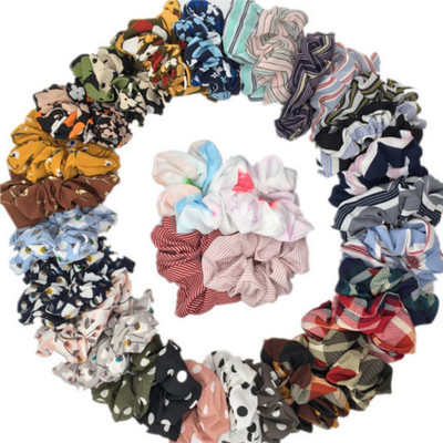24pcs Hair Scrunchies Floral Printed Hair Accessories Set for Women or Girl Scrunchies(Multicolor)