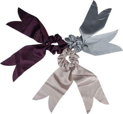 Matkooz SATIN TULIP SHAPE SCARF SCRUNCHIES Rubber Band(Multicolor)