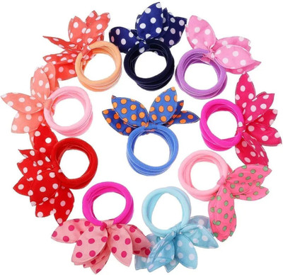 Direct Harvest bunny ear style rubber band, multicolour rubber band for kids(Pack of 12) Rubber Band(Multicolor)