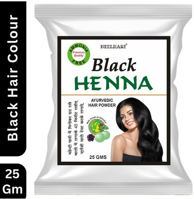 NEELHARI Henna Mehndi For Black Hair Color (25 g)(Black) , Black