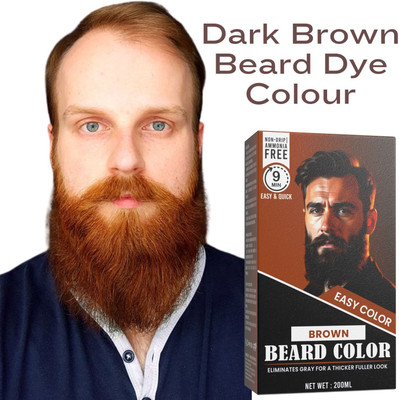 Wrixty Brown Beard Gel No Ammonia Brown Beard Dye – Smooth & Natural Look , Brown