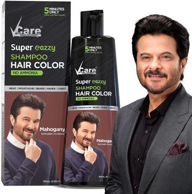 Vcare Super Eazzy Shampoo Hair Color Mahogany 180ml| No Ammonia & Paraben | Hair Care , (Mahogany, Pack of 1)