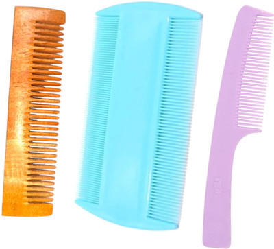 MICLAC Wide-Tooth Comb for Easy Detangling, Pack of 3