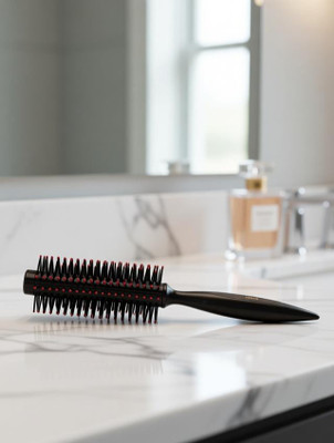 Alkaf Round Roller Comb with Red Bristles